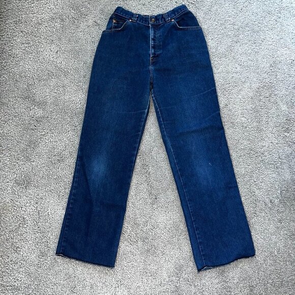 Rare Vintage '70s LEVI'S PROSPECTOR High Rise Straight Jeans - 25"X27"- Raw Hem - Picture 5 of 13
